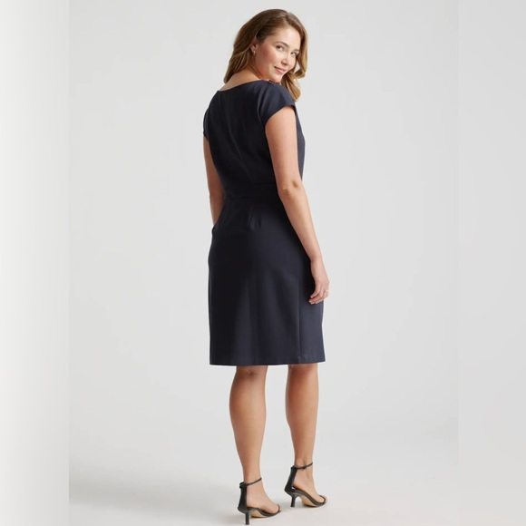 Quince Ultra-Stretch Ponte Cap Sleeve Dress in Grey, Sz M - Picture 2 of 15